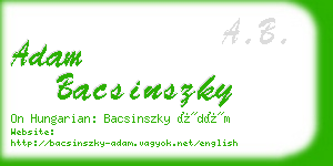 adam bacsinszky business card